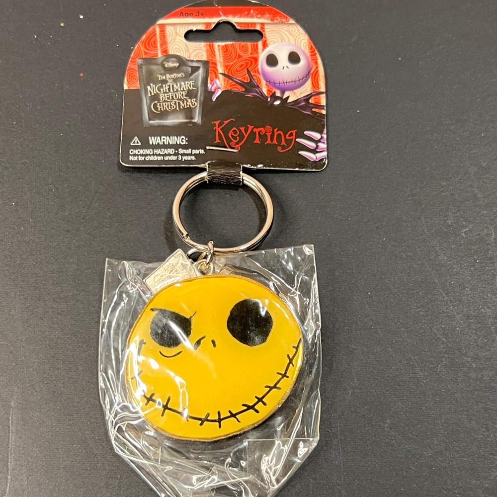 Disney‎ Nightmare Before Christmas Jack Skellington Keyring Yellow New Rotating